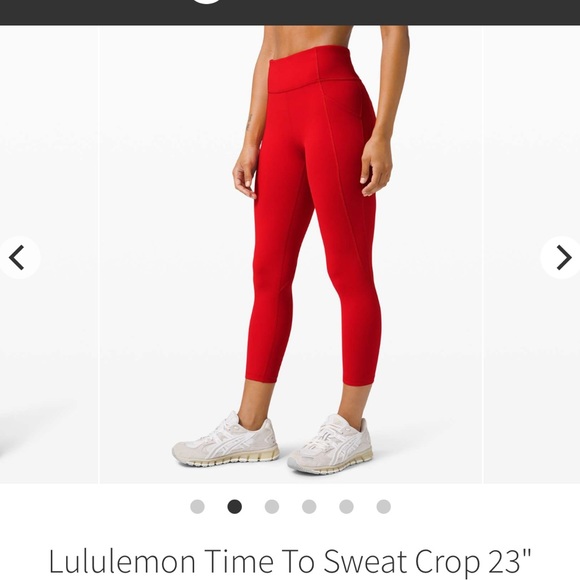 Lululemon Time To Sweat Crop 23" - Dark Red - Picture 2 of 6